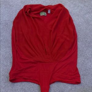 Elegant Red Women's Bodysuit